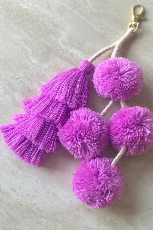 Pompom Tassel Bag Charm Ruffle