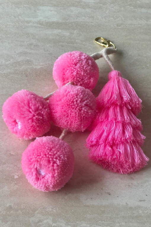 Pompom Tassel Bag Charm Ruffle