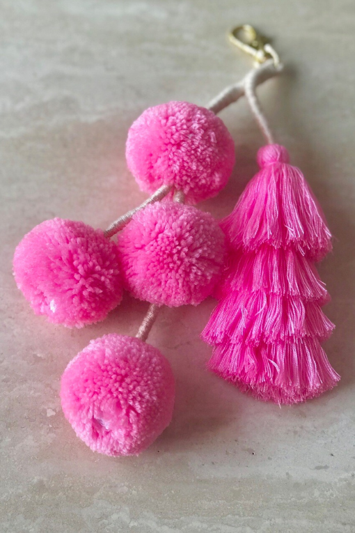 Pompom Tassel Bag Charm Ruffle